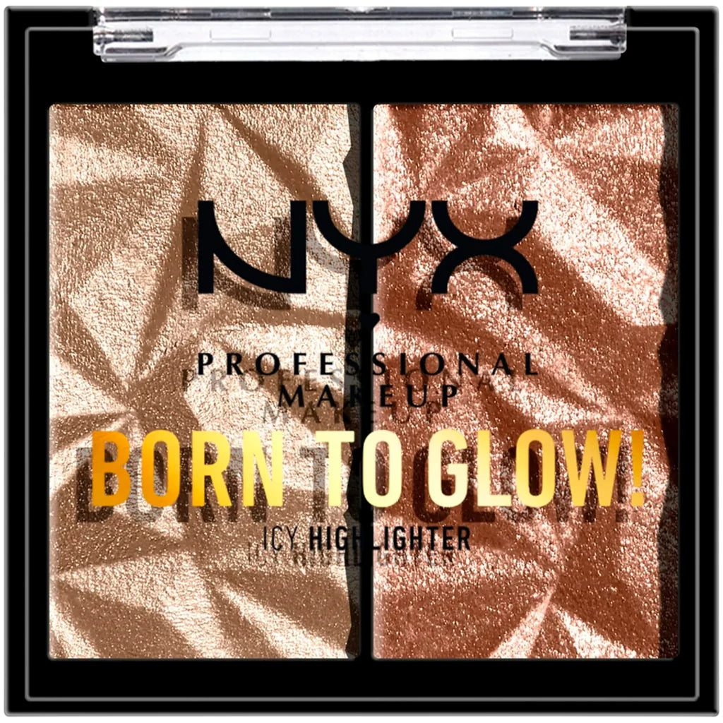 NYX - Born to Glow Iluminador Dúo – Brillo Radiante para un Look Luminoso